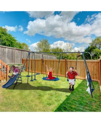 Boys Thrilling Saucer Swingset with Slide