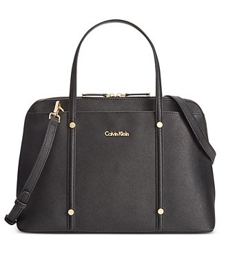 Calvin Klein Saffiano Mini Dome Satchel - Handbags & Accessories - Macy's