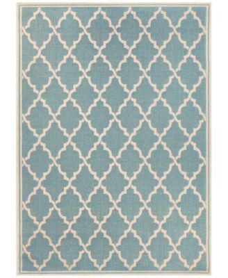 Couristan - Monaco Indoor/Outdoor Ocean Port Turquoise-Sand 7'6" x 10'9" Area Rug