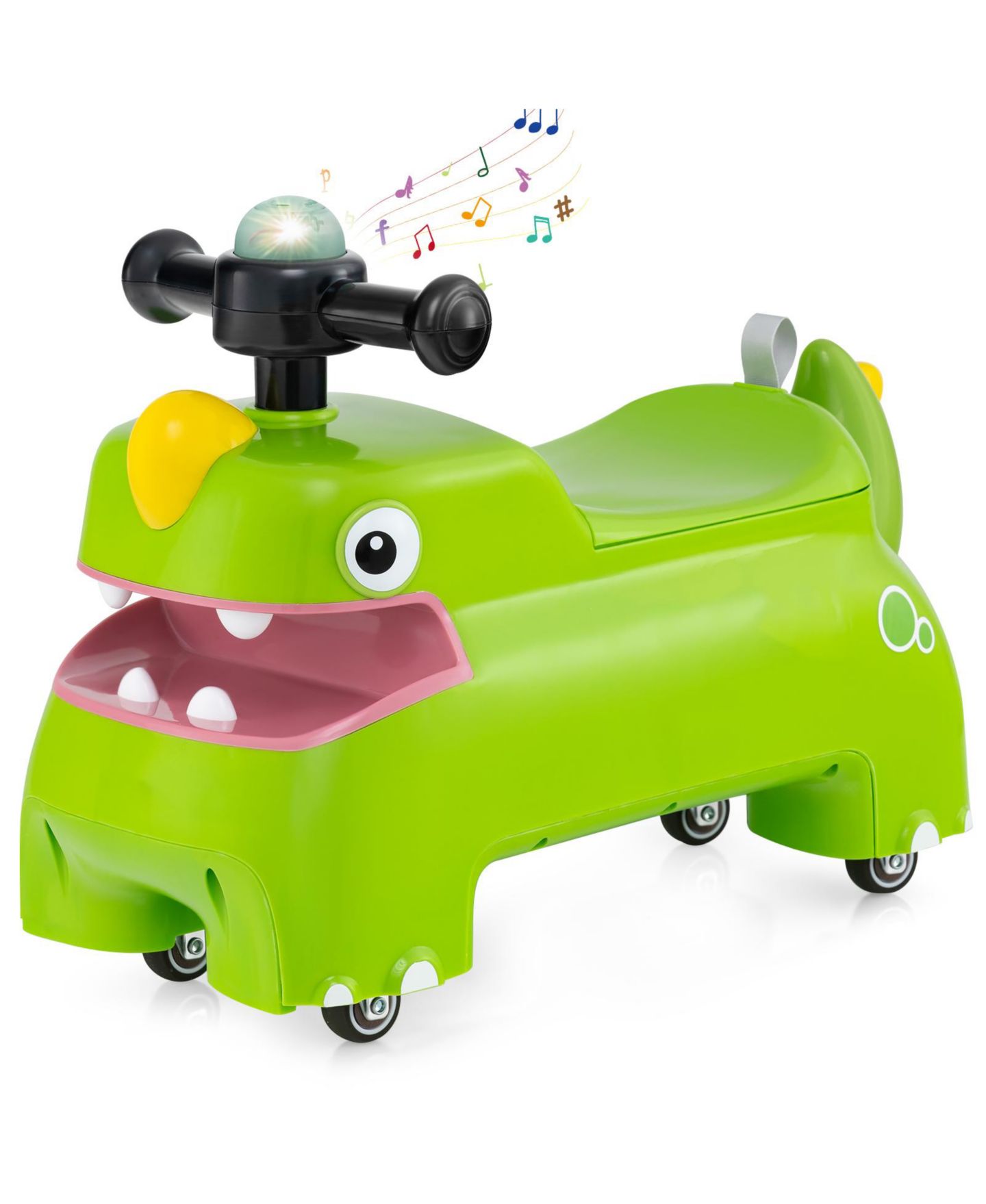 Детская игрушка Slickblue Toddler Walking Ride-On Car with Lights and Music, 20.5" x 9" x 15", Ages 18+ Months, цвет: Зелёный — фото 4