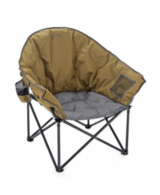 2-Pack Oversized Heavy-Duty Club Folding Padded Moon Camping Chair with Cup Holder and Carrying Bag, Supports 330 lbs