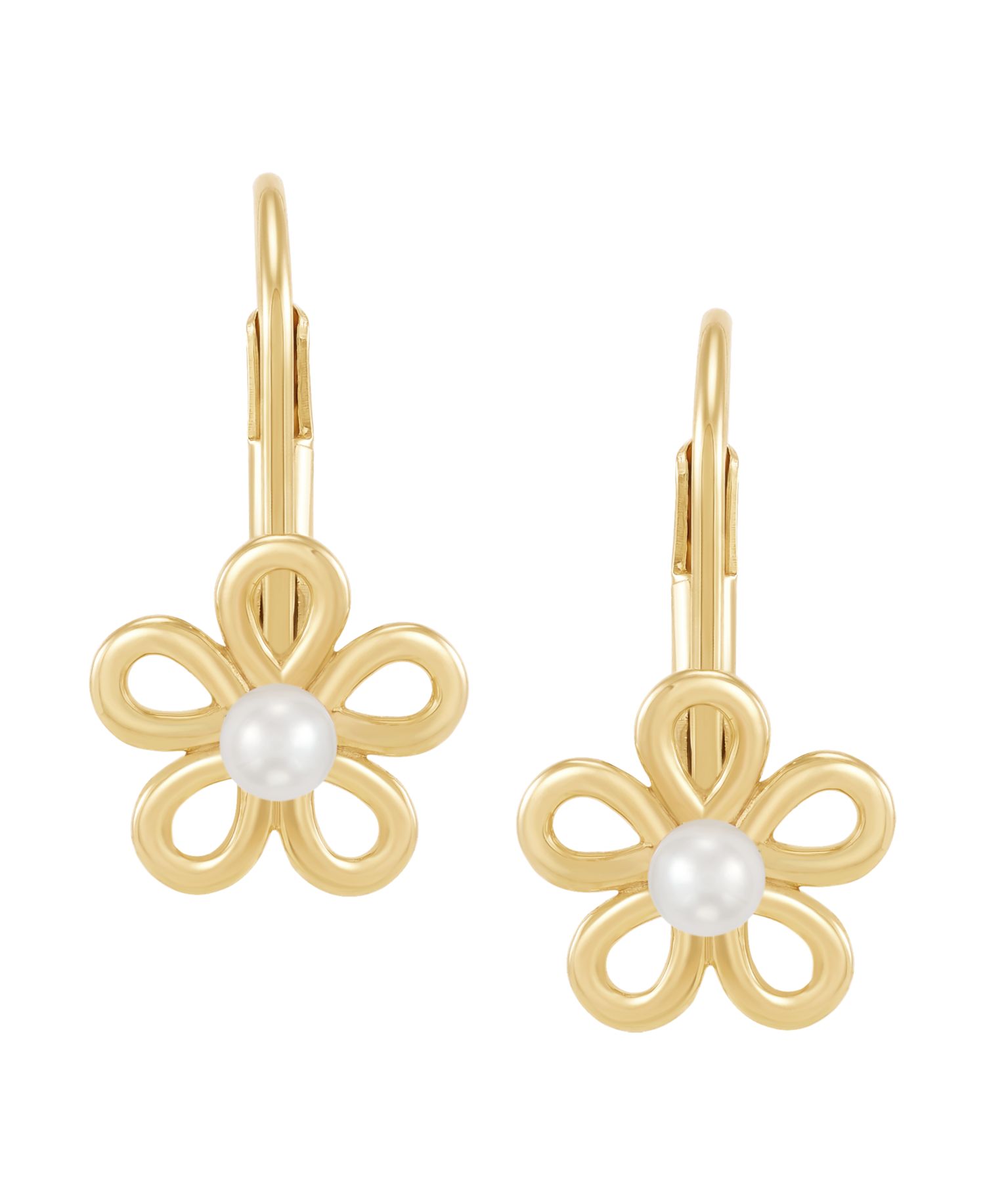 Cultured Freshwater Pearl (2.5-3mm) Earrings in 14k Yellow Gold-Plated Sterling Silver