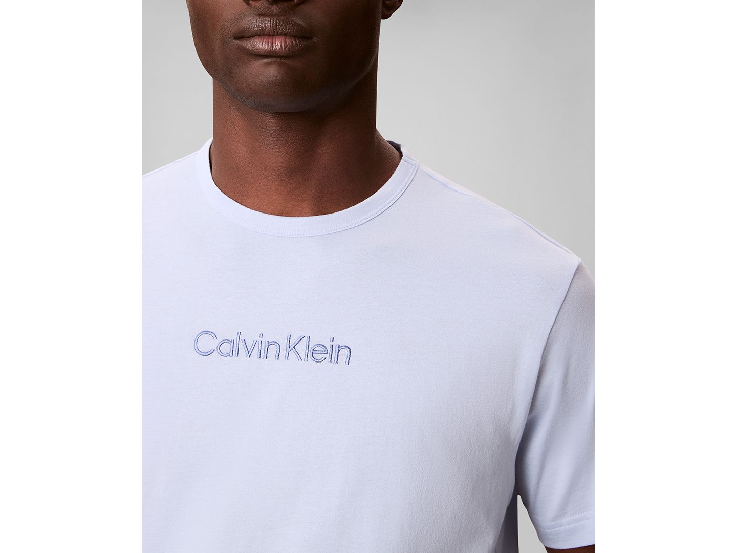 Мужская пижамная свитшоты Calvin Klein с круглым вырезом, цвет: Белый синий — фото 4