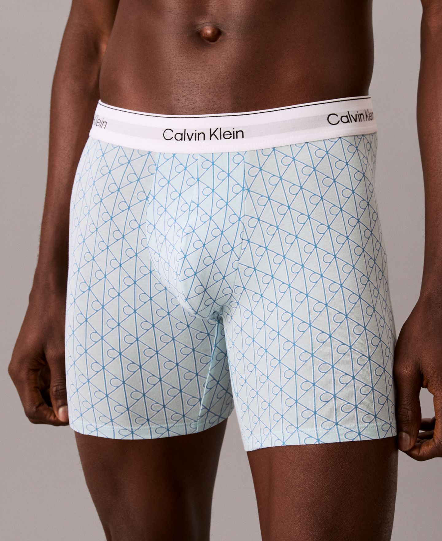 Мужские трусы-боксеры Calvin Klein Icon из эластичного хлопка, набор из 3 шт, цвет: Серый / Туманный — фото 5