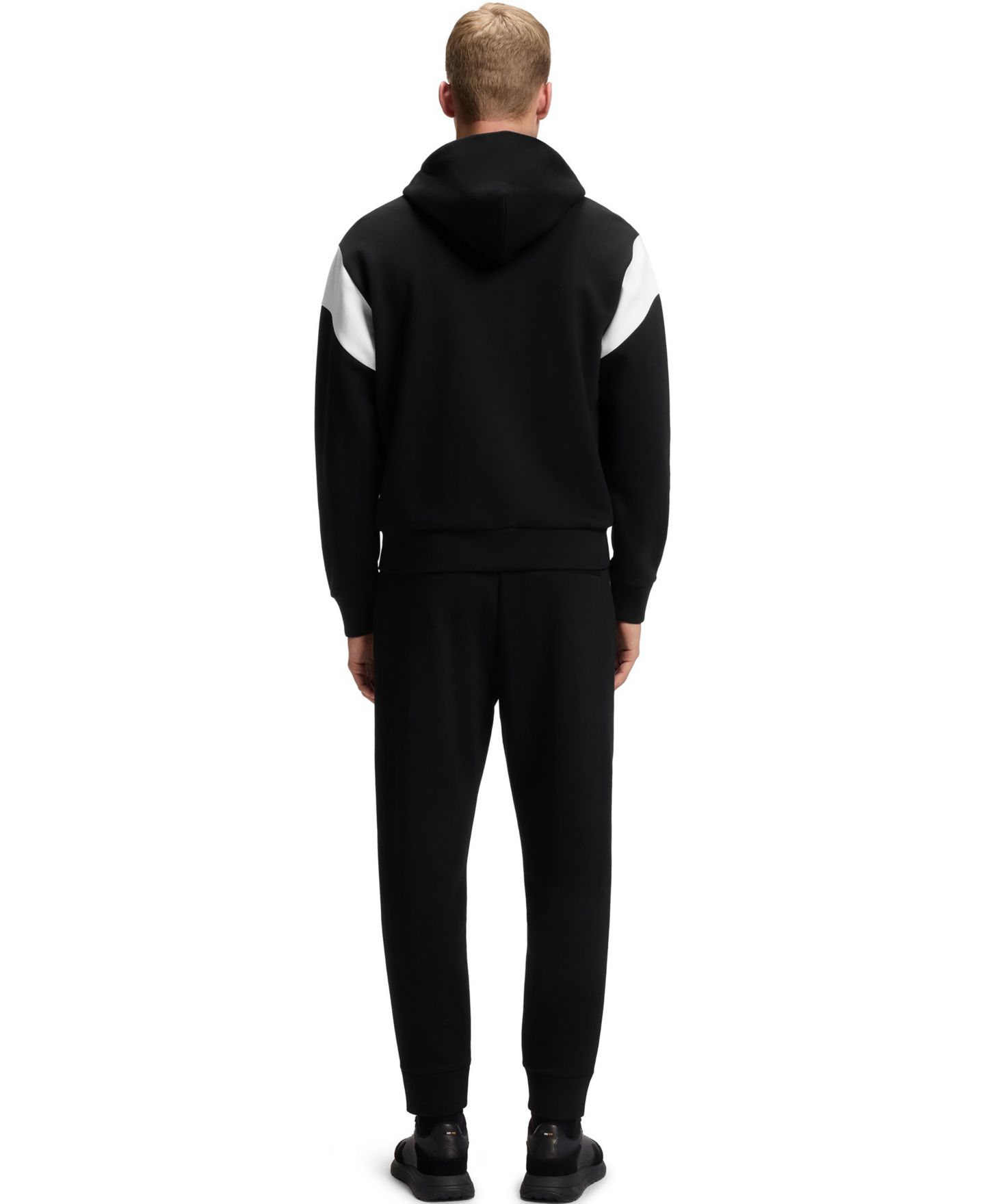 Мужской свитшот Hugo Boss Spacer Piqué Regular-Fit Zip-Up, цвет: Чёрный — фото 3