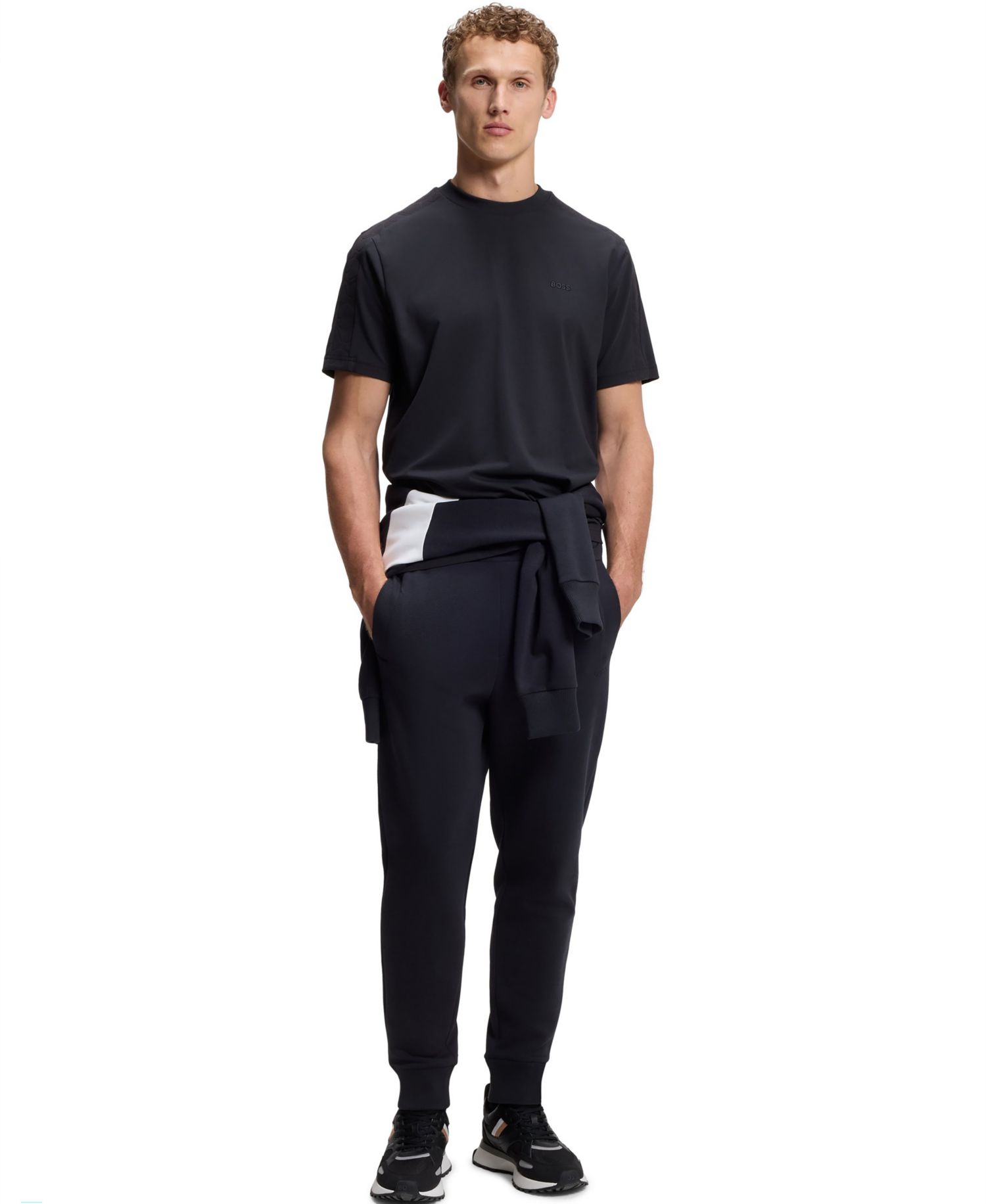 Men's Stretch-Cotton Regular-Fit Jacquard Tape T-Shirt