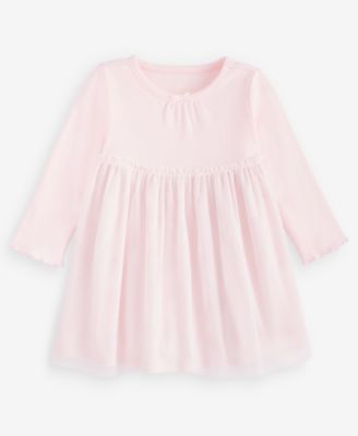 Baby Girls' 0M-24M Long-Sleeve Tulle-Skirt Dress
