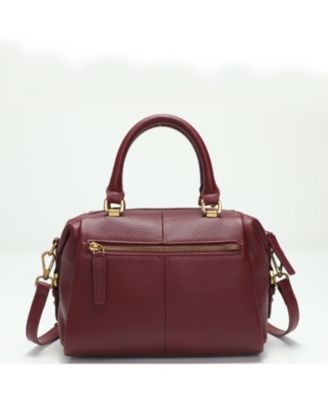 Quinn Womens Pebbled Leather Top Handle Satchel Bag Structured Crossbody Purse Handbag thumbnail 5