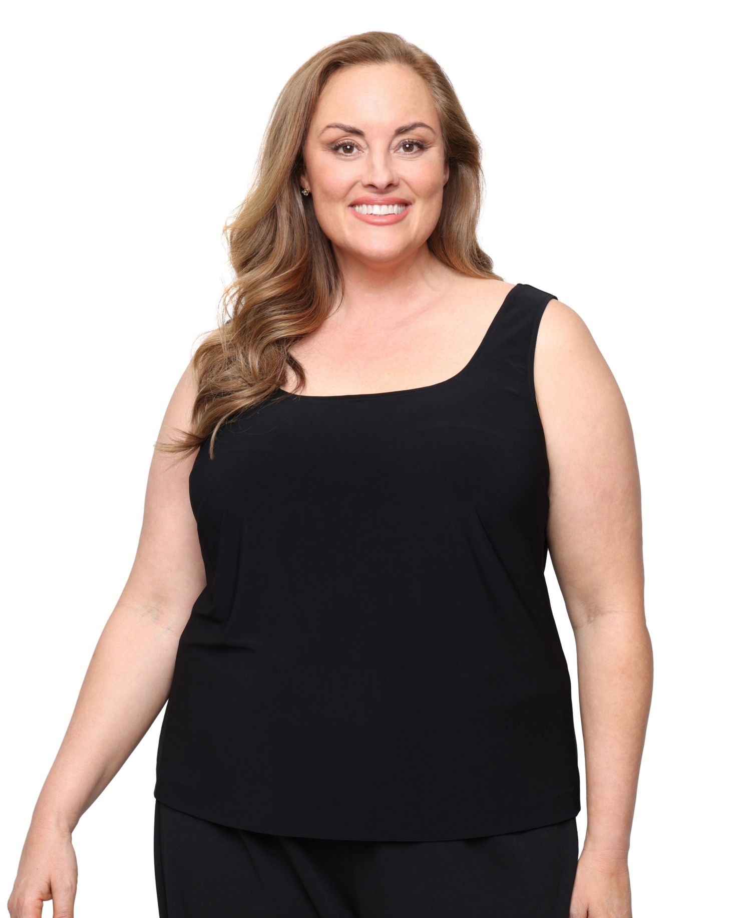 Plus Size 3/4-Length-Sleeve Jacket and Sleeveless Top, 2-Piece Set