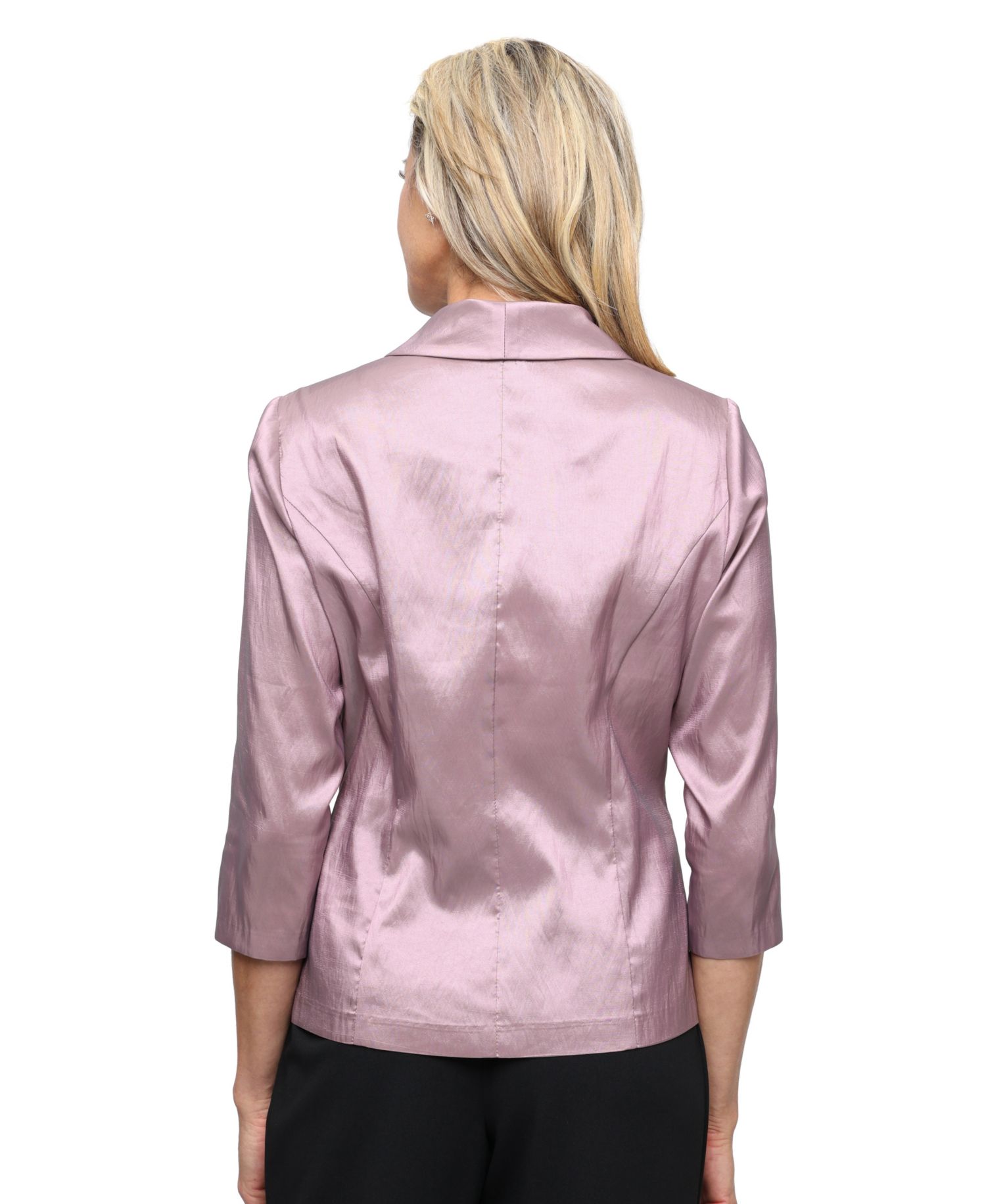 Petite 3/4-Length-Sleeve Taffeta Top