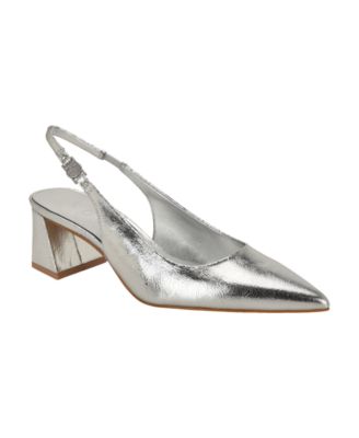 Women's Sinya Leather Block Heel Slingback Pumps