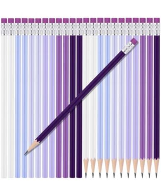 Round Pencils Eraser HB Graphite Drawing Sketching School Supplies 24 pieces