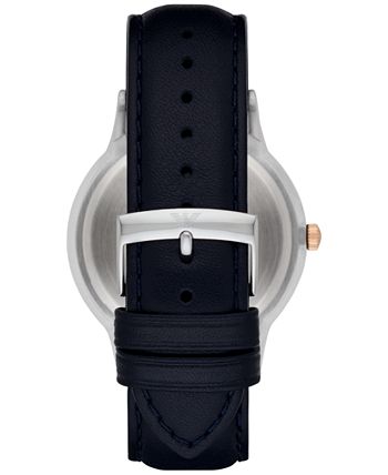 Emporio Armani Men s Blue Leather Strap Watch 43mm AR2506 Macy s