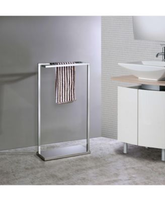 Metal Towel Rack Stand With Single Bar For Bathroom Towel Storage