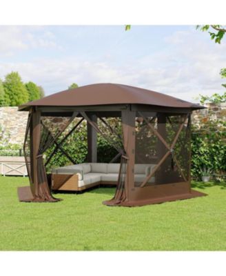  Pop Up Gazebo Tent with 6 Removable Wind Panels for Outdoor Events, Camping, Patio, Backyard