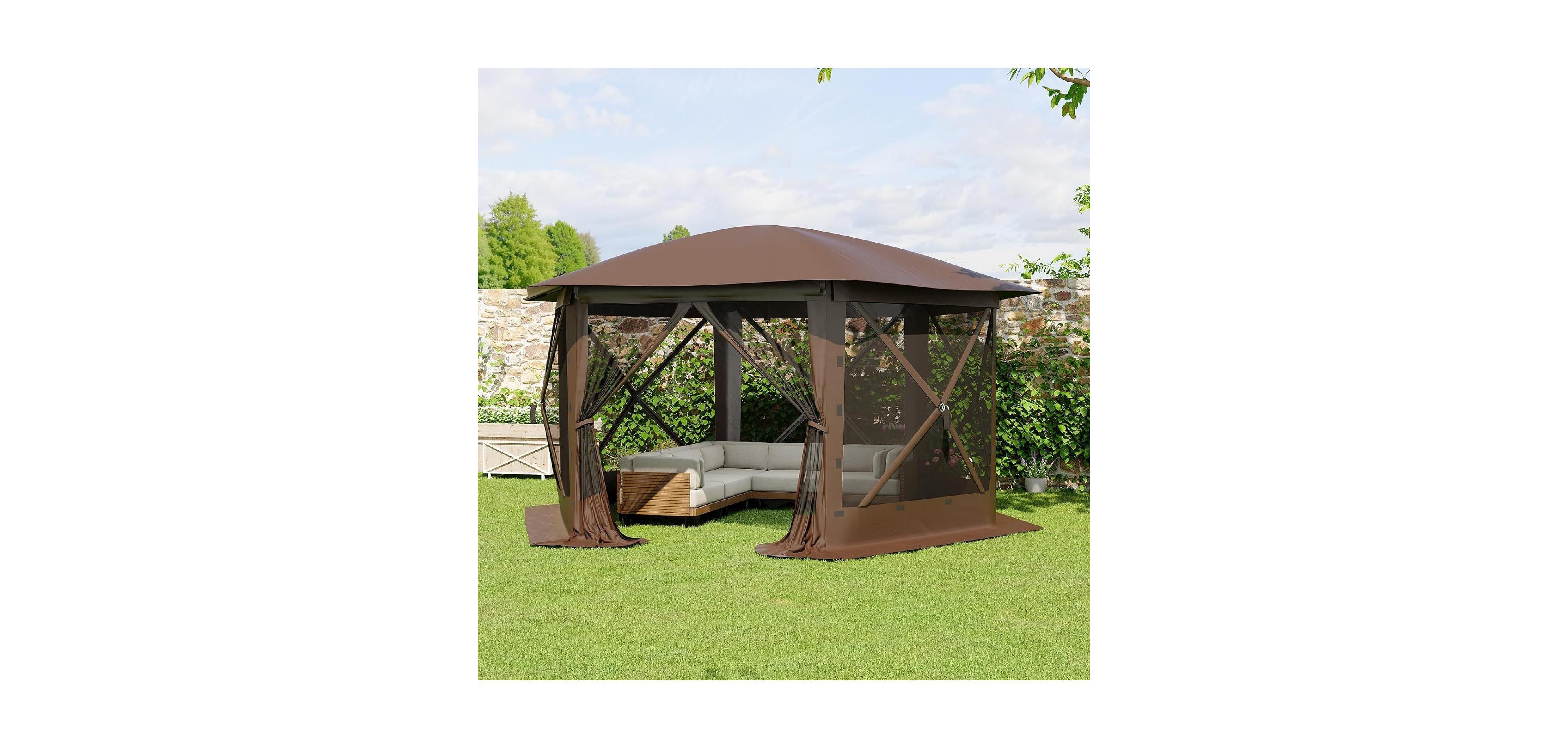 gaomon Pop Up Gazebo Tent with 6 Removable Wind Panels for Outdoor Events, Camping, Patio, Backyard