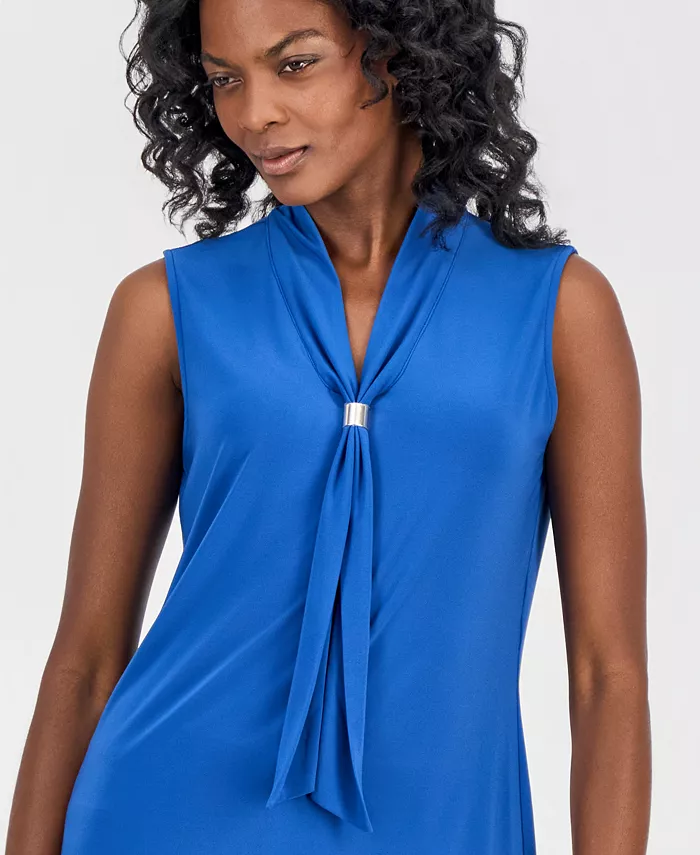 Women's Embellished-Tie-Neck Sleeveless Top - thumbnail 7