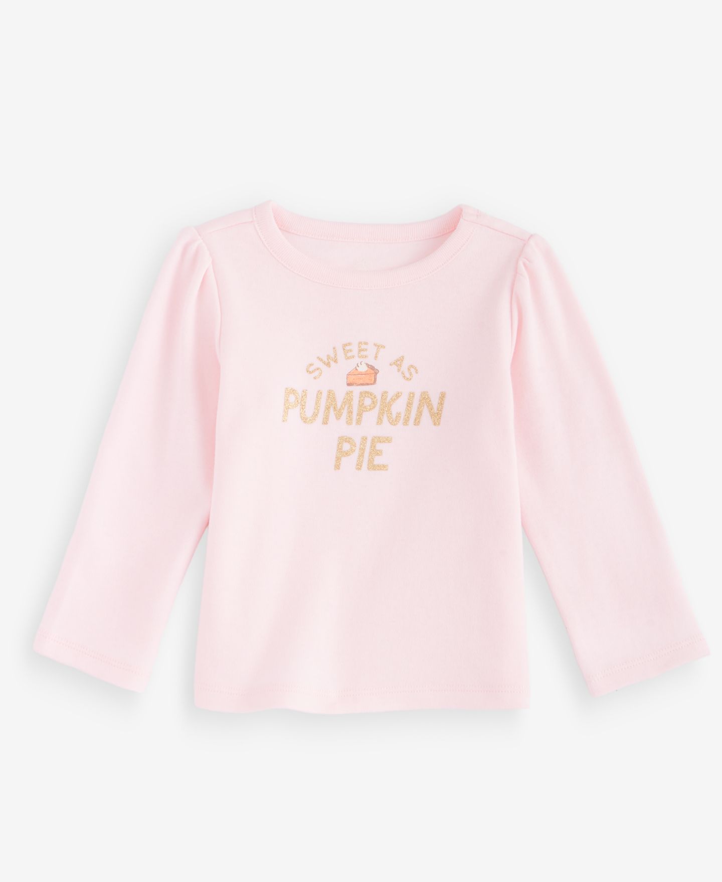 Футболка First Impressions Mix & Match Long-Sleeve Pumpkin Pie T-Shirt для девочек-малышей, цвет: Розовый — фото 1
