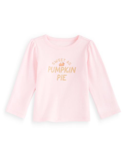 Футболка First Impressions Mix & Match Long-Sleeve Pumpkin Pie T-Shirt для девочек-малышей, цвет: Розовый