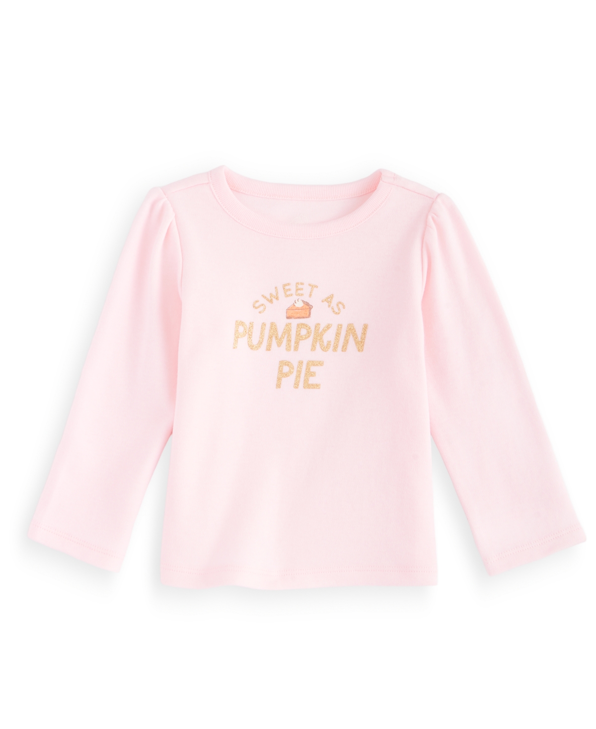 First Impressions Baby Girls' 3M-24M Mix & Match Long-Sleeve Pumpkin Pie T-Shirt, Macy's Exclusive - Pink Polish