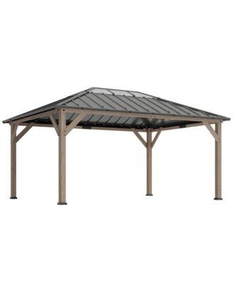 12'x16' Hardtop Gazebo with Steel Roof, UPF50+ Permanent Pavilion