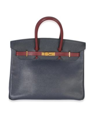 Vintage Rouge H Bleu Marine Courchevel Birkin 35 GHW