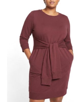 Plus Size Misa Tie Sweatshirt Dress