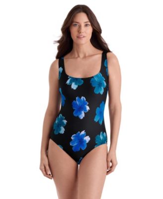 Women's Majorelle Garden Butterfly X-Back Tank Long Torso One-Piece Swimsuit