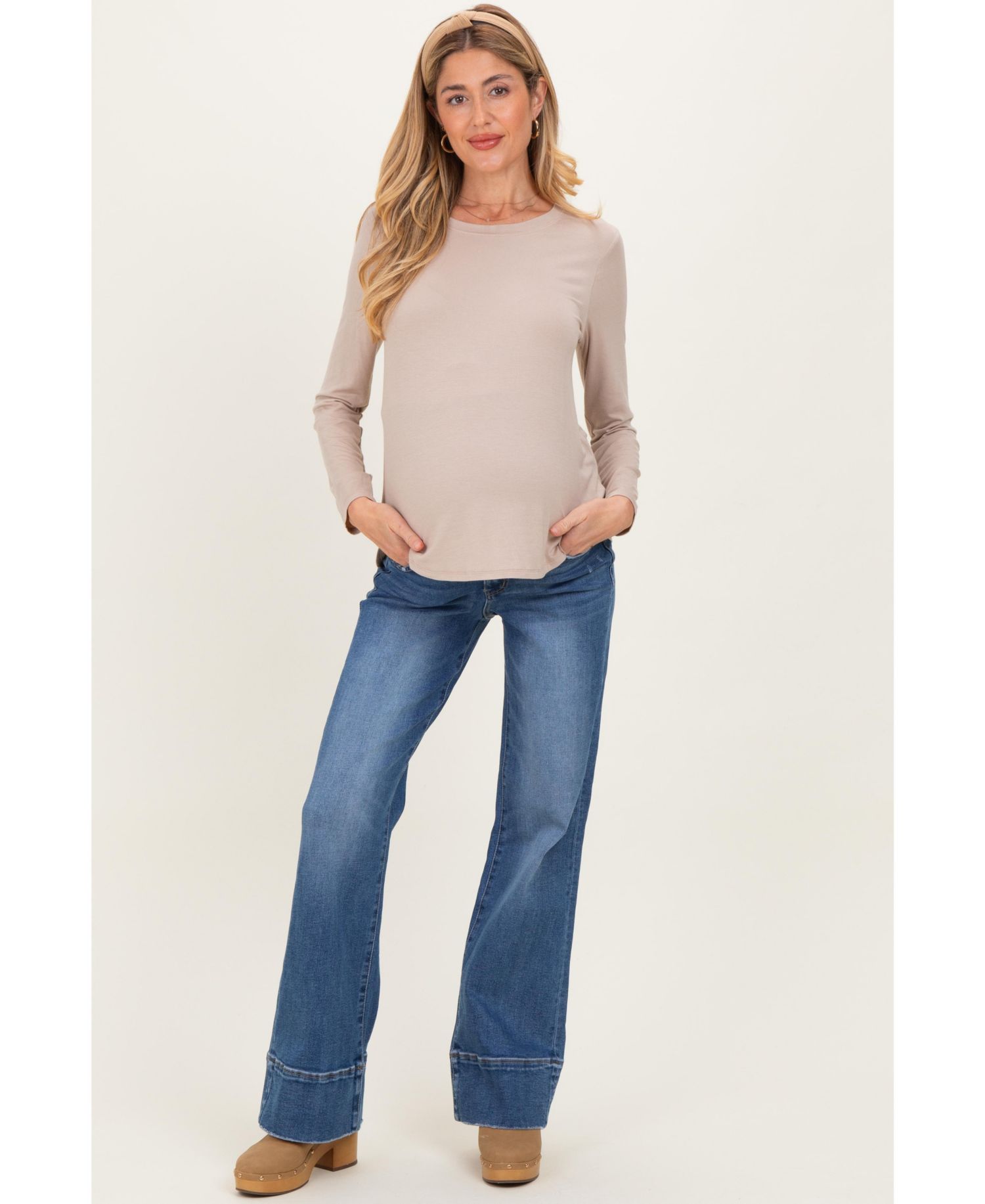 Women's Trouser Hem Wide Flare Jeans