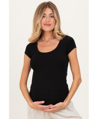 Maternity Ribbed Rounded Square Neck Top