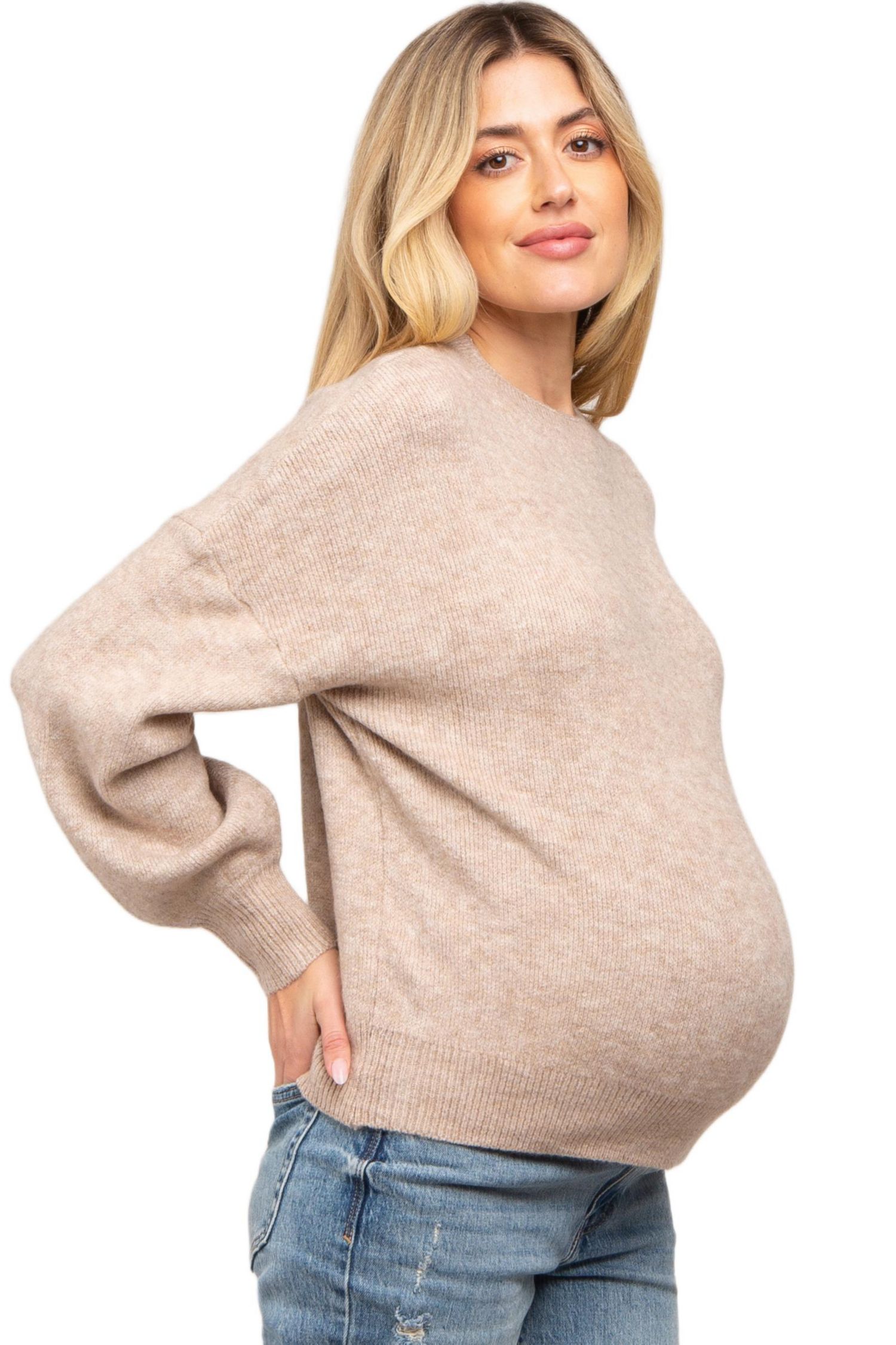 Maternity Bubble Sleeve Sweater