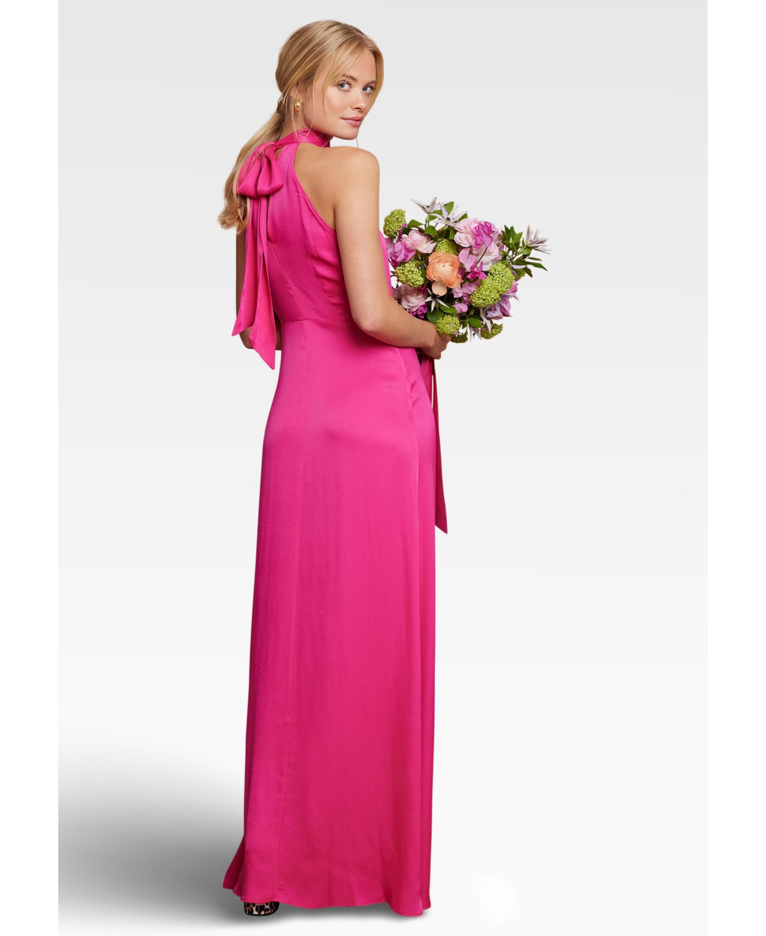 Women's Tilly Satin High Neck Bridesmaid Dress