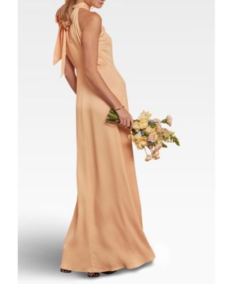 peach color dress bridesmaid Made In USA Coral Infinity Convertible Dress cut bodice make this fashion chiffon long bridesmaid Evening Gown Peach Frilly Bridesmaid
