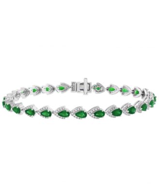 Emerald (5-3/8 ct. t.w.) & Diamond (7/8 ct. t.w.) Bracelet in 14k White Gold
