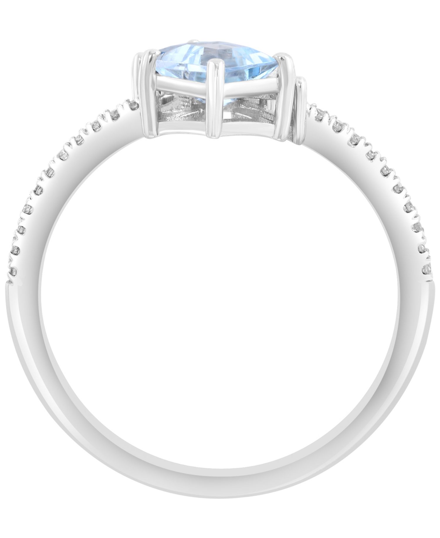 London Blue Topaz (1/4 ct. t.w.), Sky Blue Topaz (1/2 ct. t.w.) & Diamond (1/10 ct. t.w.) Ring in 14k White Gold