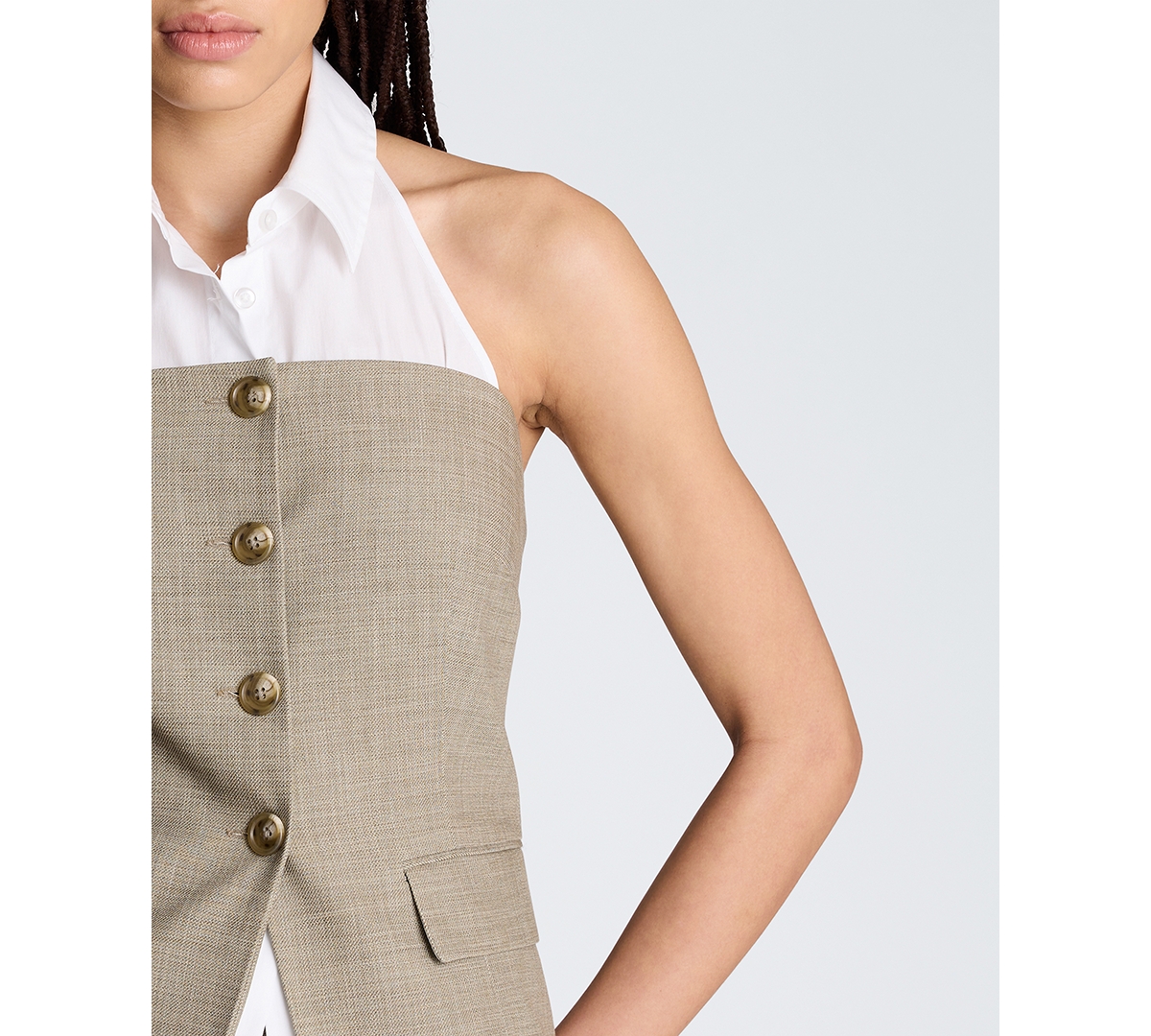 Kenneth Cole Women's Collared Neck Vest