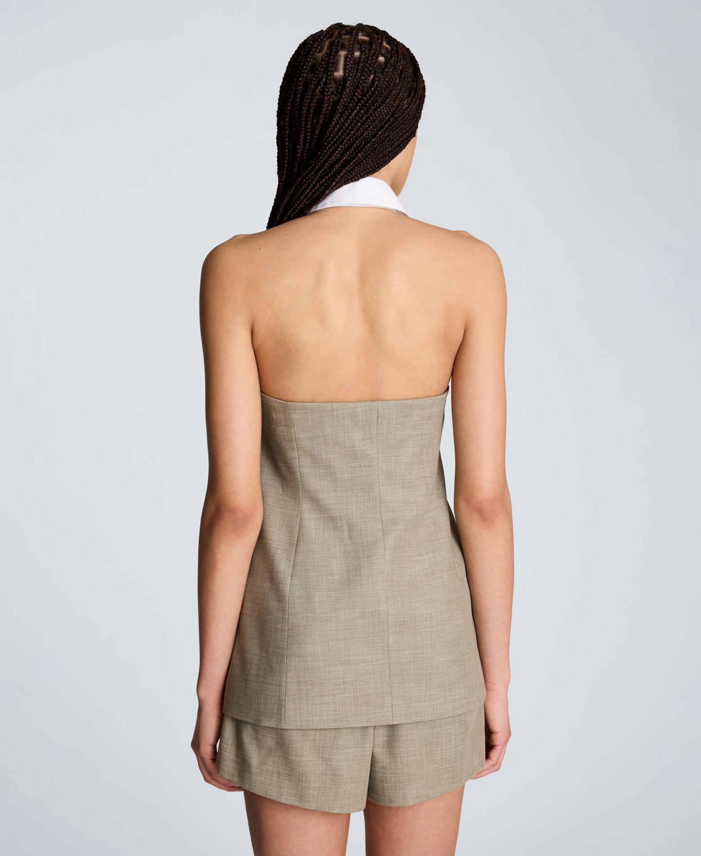 Женский жилет Kenneth Cole Strapless Vest with Removable Collared Halter, цвет: Trtl Grn Melng — фото 8