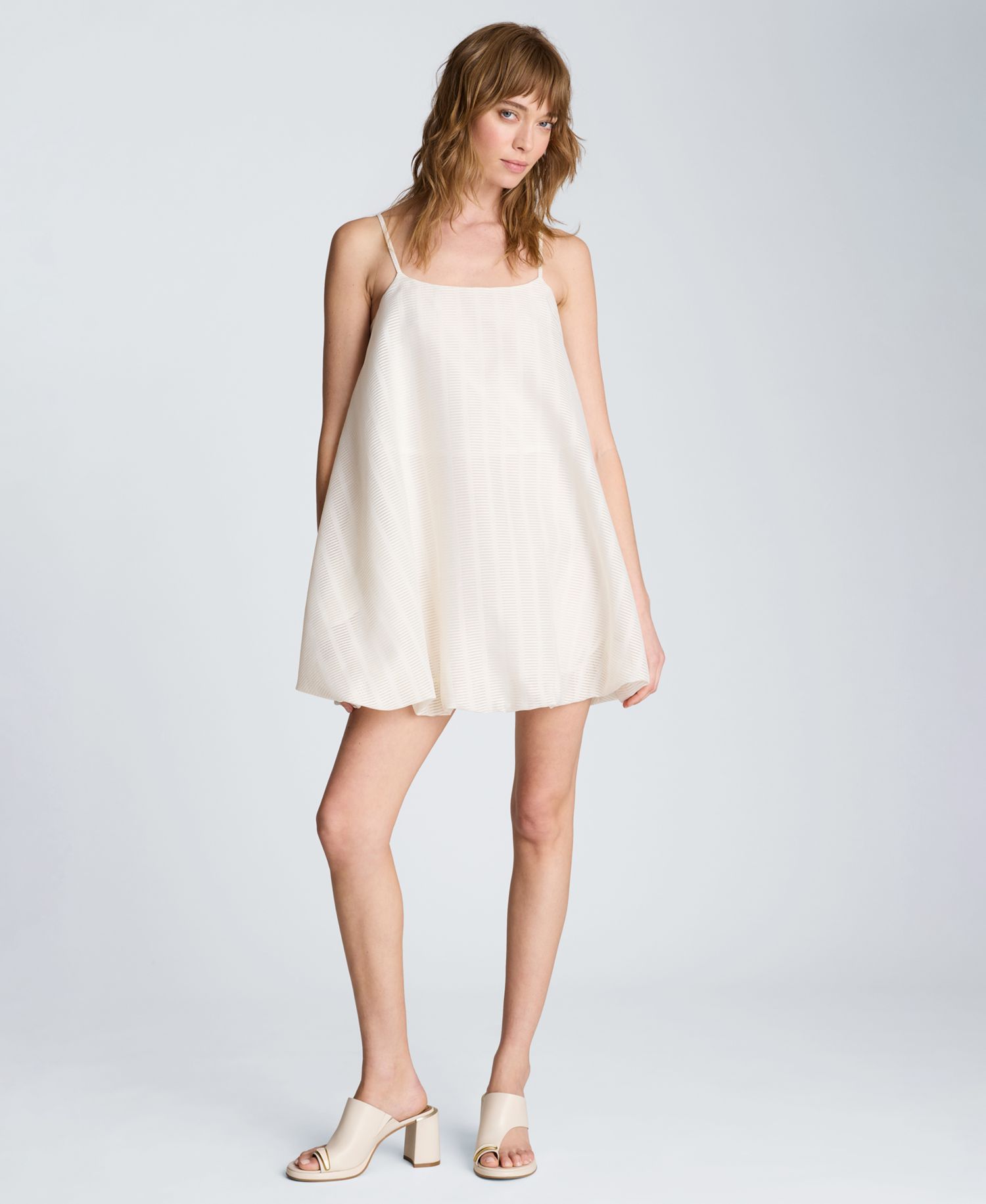 Women's Scoop Neck Bubble Hem Mini Dress