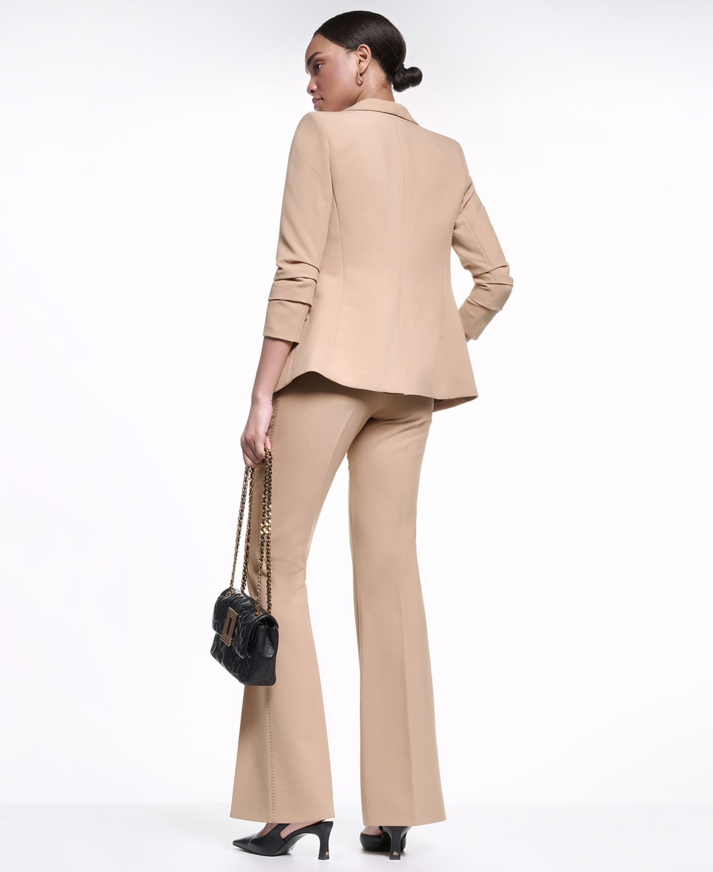 Женский пиджак KARL LAGERFELD PARIS 3/4-Sleeve Shoulder Padded One-Button Blazer, цвет: Полуночный тёмно-синий — фото 8