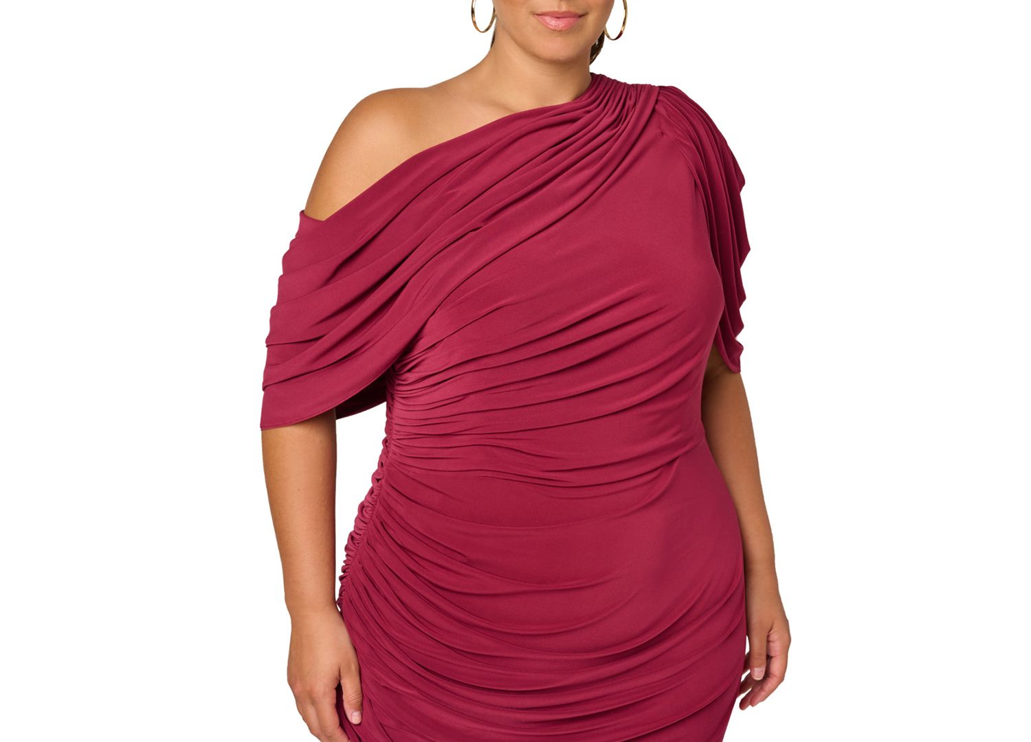 Plus Size One-Shoulder Asymmetrical Dress