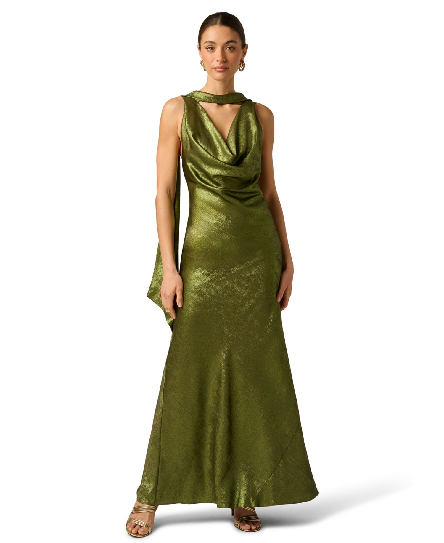 Women's Sleeveless Cowl Neck Gown