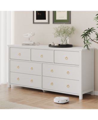 5 Drawer Dresser for Bedroom, 45'' Tall Dresser, Chest of Drawers, Wooden Dressers Chest with Clothes Storage Cabinet for Bedroom