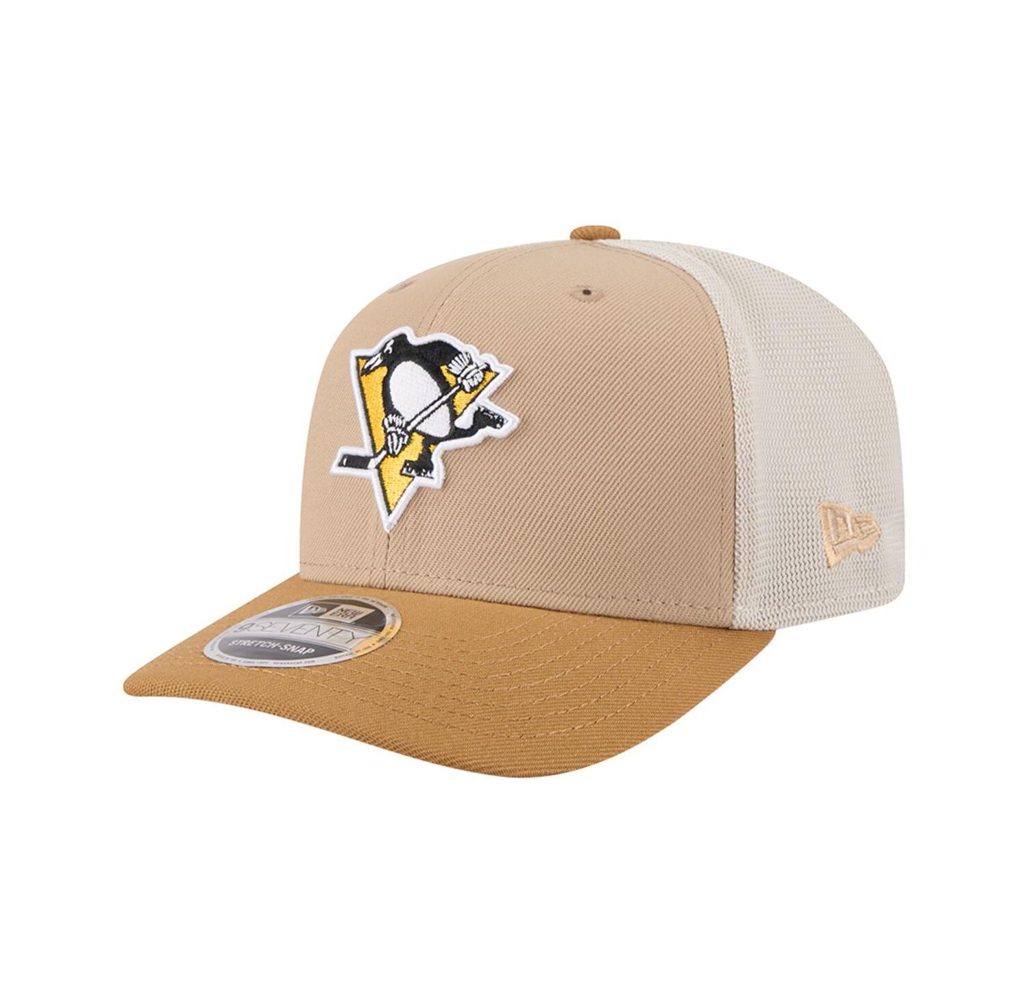 Men's Tan/Light Brown Pittsburgh Penguins Two-Tone Trucker 9SEVENTY Stretch Snap Adjustable Hat