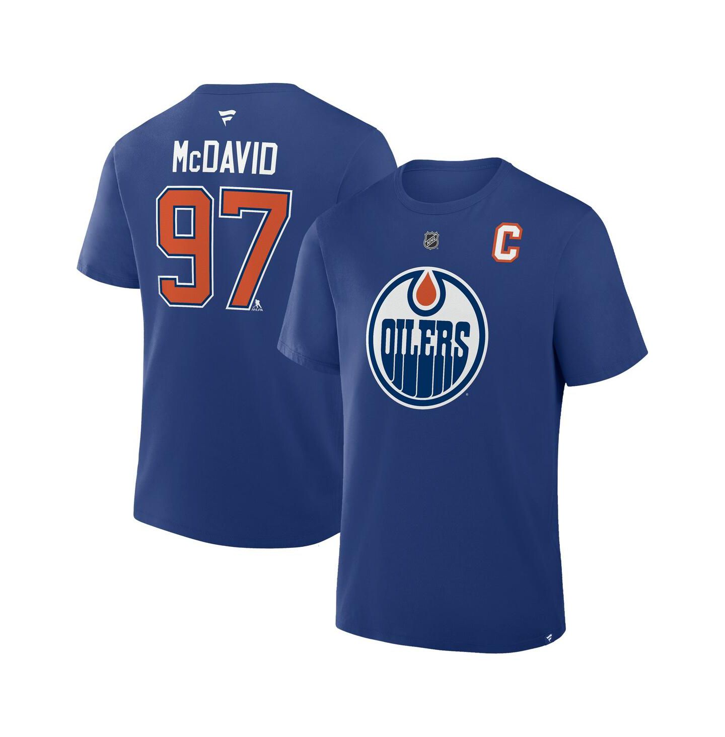 Мужская футболка Fanatics Connor McDavid Royal Edmonton Oilers Authentic Stack Name & Number — фото 1