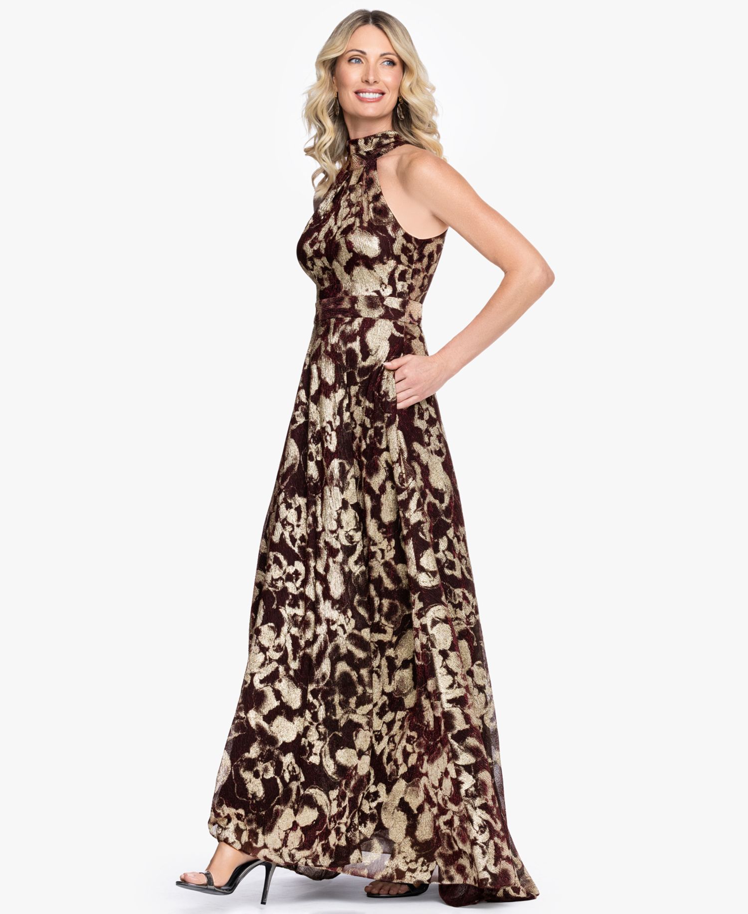 Petite Sleeveless Halter Neck Gown