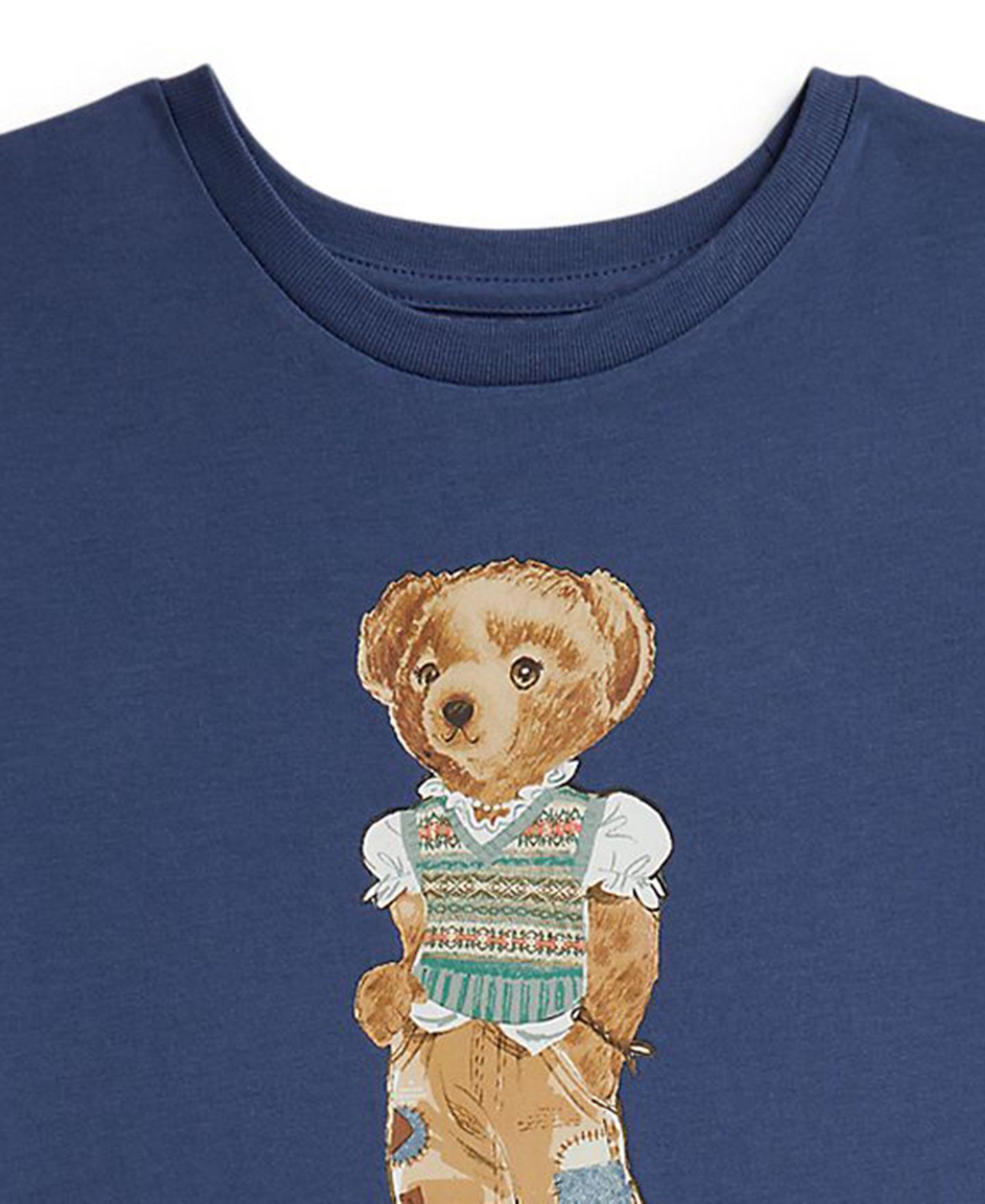 Платье Polo Ralph Lauren Polo Bear Short-Sleeve Jersey для девочек, цвет: Королевский синий — фото 3