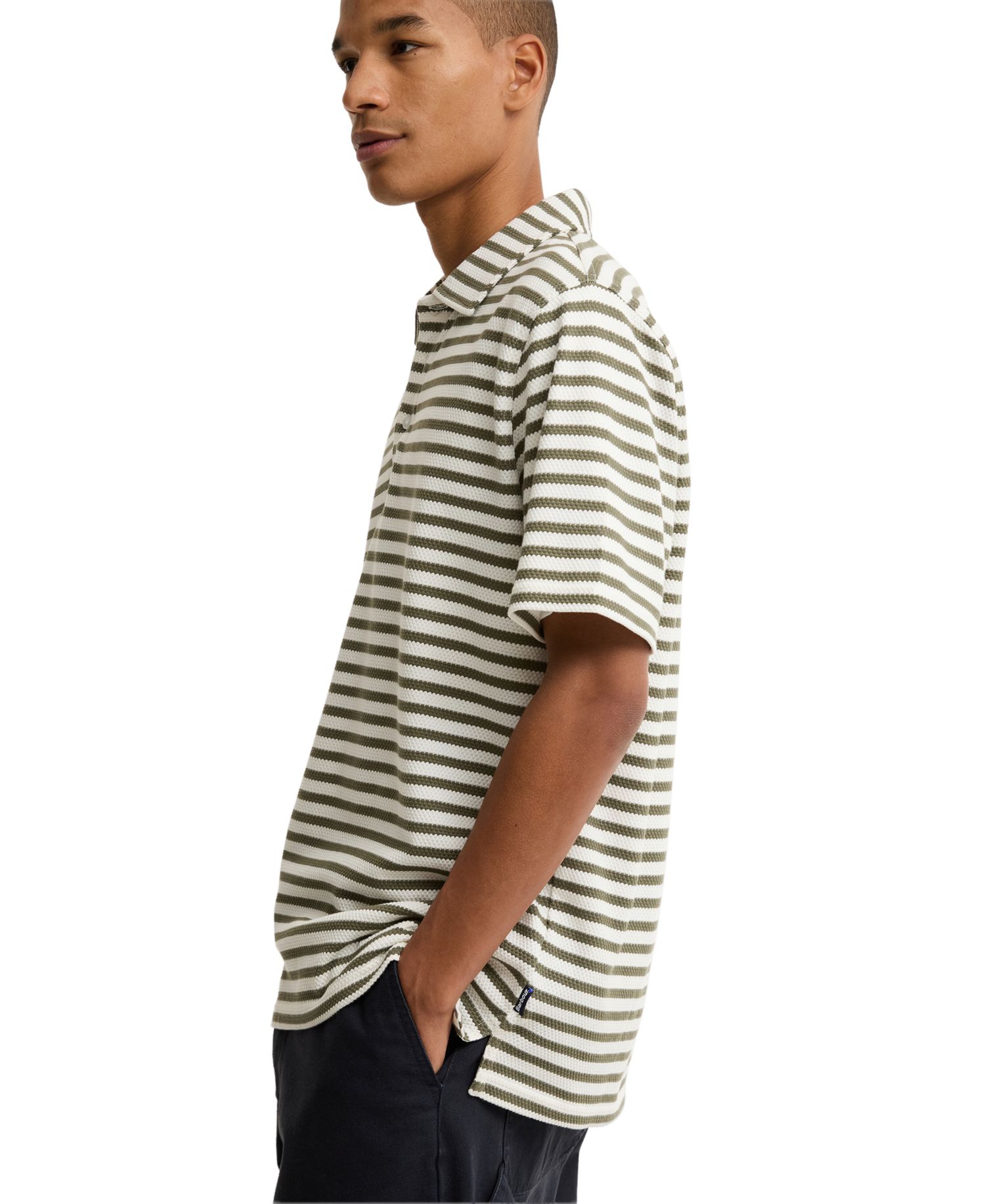 Men's Farlam Striped Cotton Polo Shirt