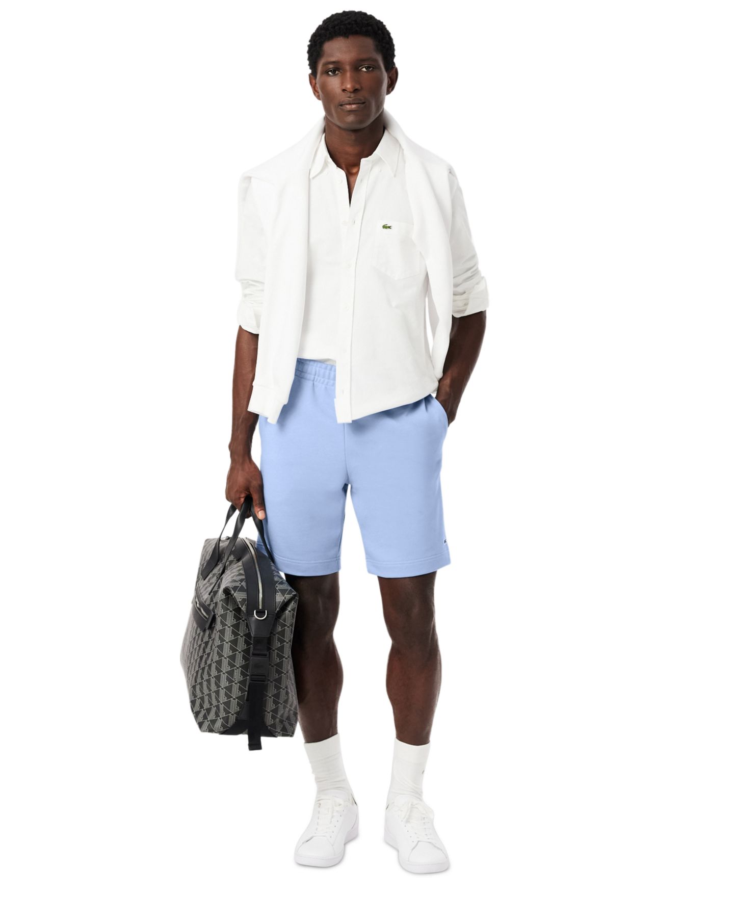 Мужские шорты Lacoste Regular-Fit Drawcords, цвет: Синий — фото 3