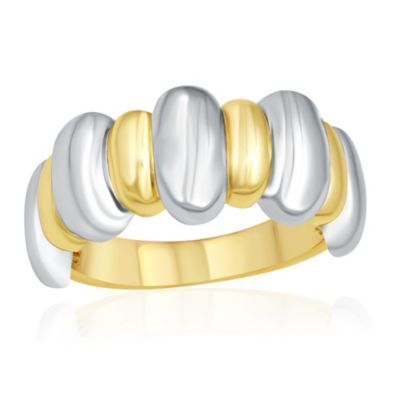 Simona Unique Alternating Polished Two-Tone Lined Ring - Two-tone 45$