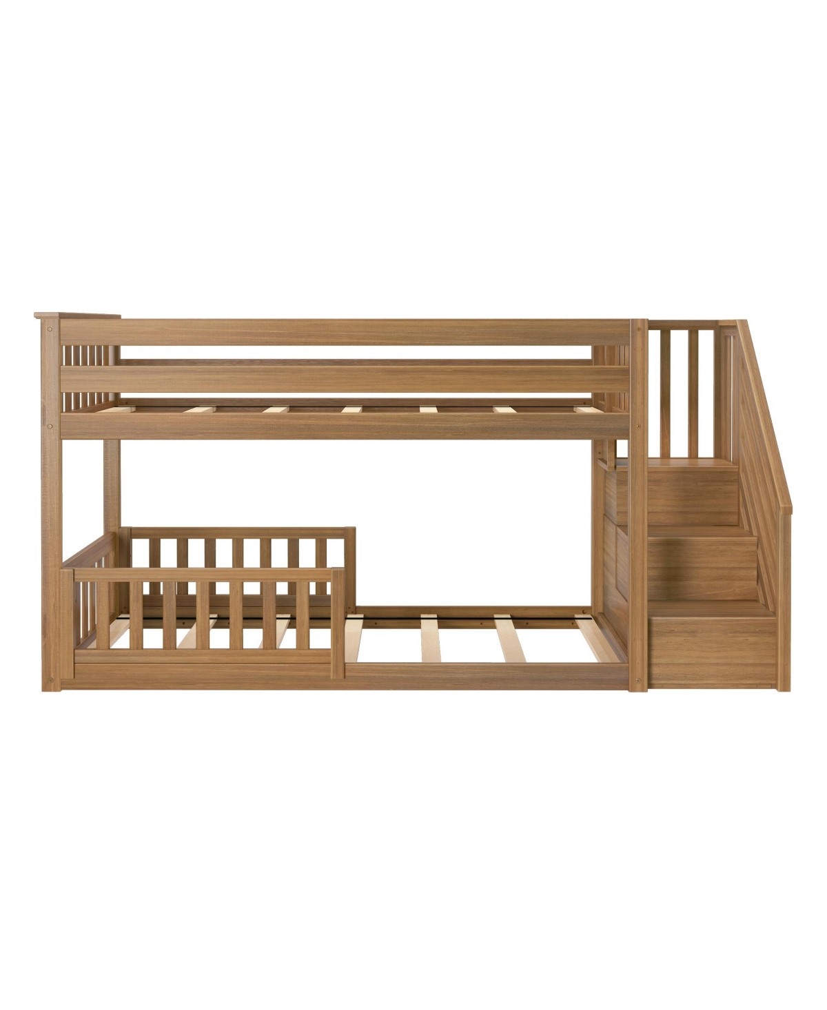Max Lily Low Twin over Bunk with Stairs Single Guard Rail